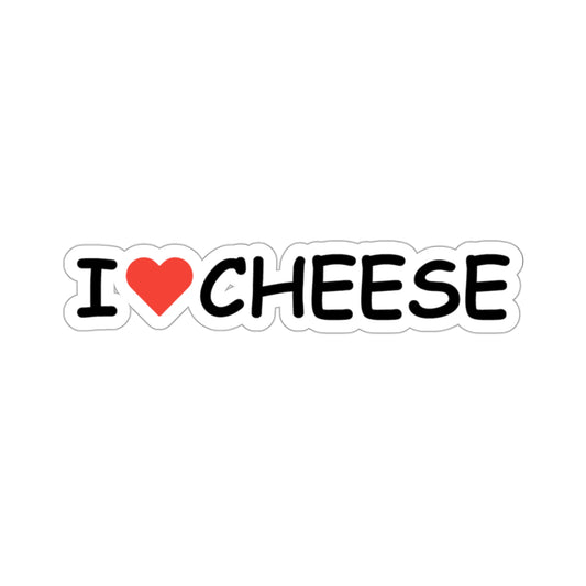 I Love Cheese, I Heart Cheese Funny Food Sticker